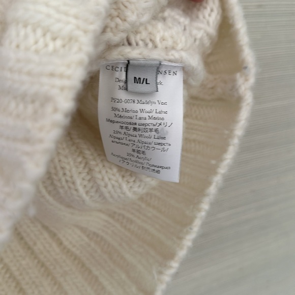 Cecelie Bahnsen Cable Knit Vest - Ecru - Picture 4 of 5
